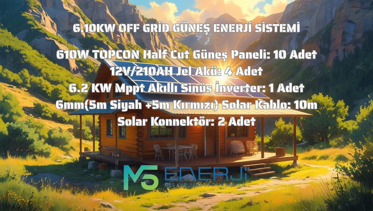 6.10KW OFF GRİD GÜNEŞ ENERJİ SİSTEMİ