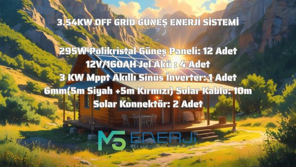 3.54KW OFF GRİD GÜNEŞ ENERJİ SİSTEMİ