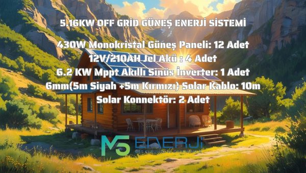 5.16KW OFF GRİD GÜNEŞ ENERJİ SİSTEMİ