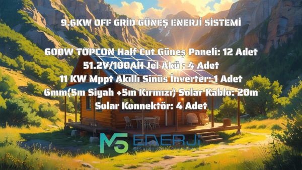 9.6KW OFF GRİD GÜNEŞ ENERJİ SİSTEMİ