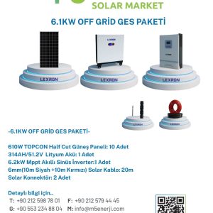 6.1KW OFF GRİD GÜNEŞ ENERJİ SİSTEMİ