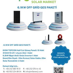 6.1KW OFF GRİD GÜNEŞ ENERJİ SİSTEMİ