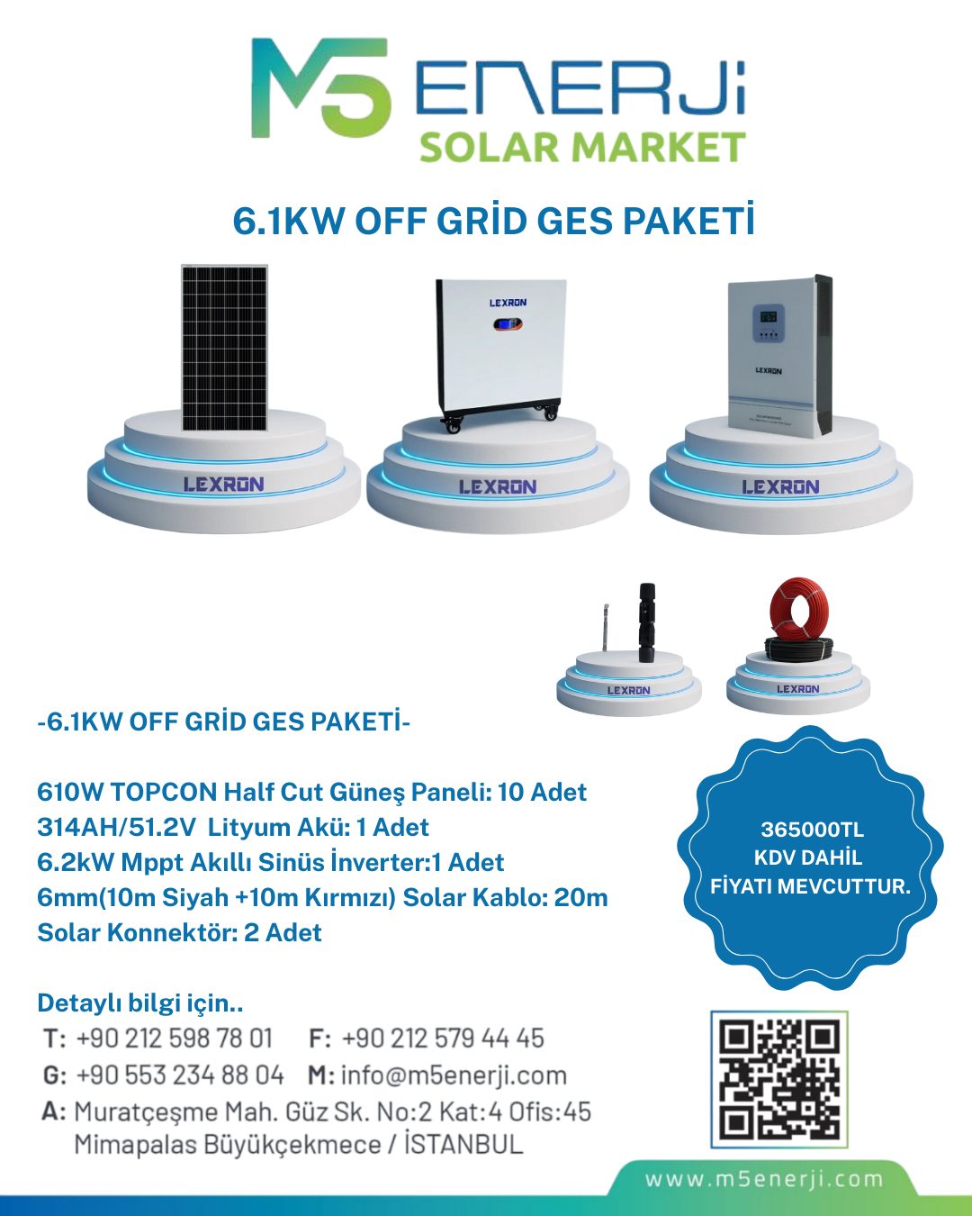 6.1KW OFF GRİD GÜNEŞ ENERJİ SİSTEMİ
