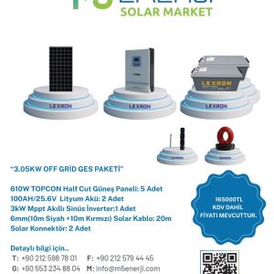3.05KW OFF GRİD GÜNEŞ ENERJİ SİSTEMİ