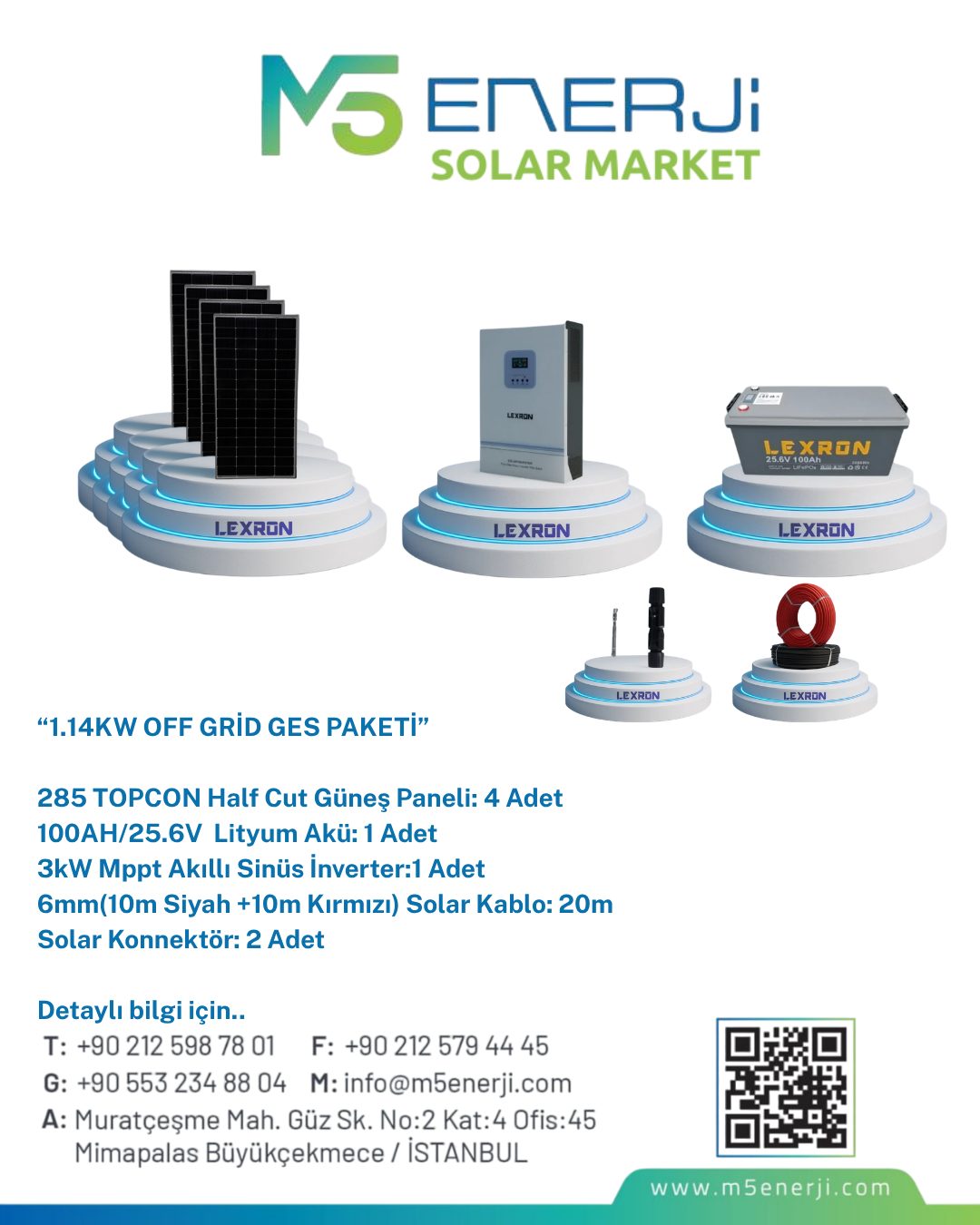 1.14KW OFF GRİD GES PAKETİ